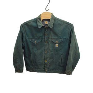 Vintage Carhartt Trucker Jacket Blanket Lined Size XL 80s/90s Detroit Distressed